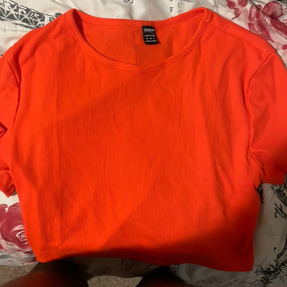 Shein Neon Orange Crop Top